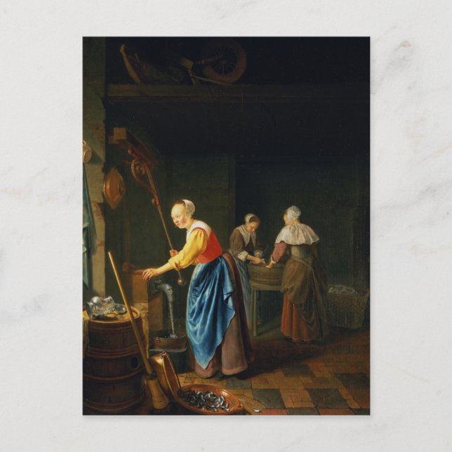 Postal Una escena de cocina (Anverso)