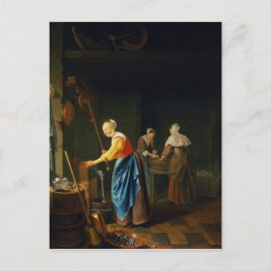 Postal Una escena de cocina