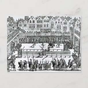 Postal Una escena de jousting