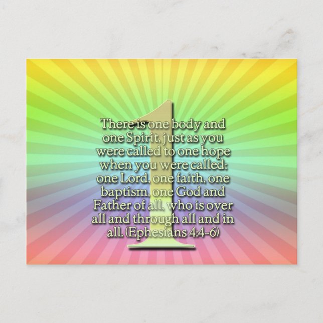 Postal UNA ESCRITURA BIBLIOTECA DE 4:4-6 Efesianos (Anverso)