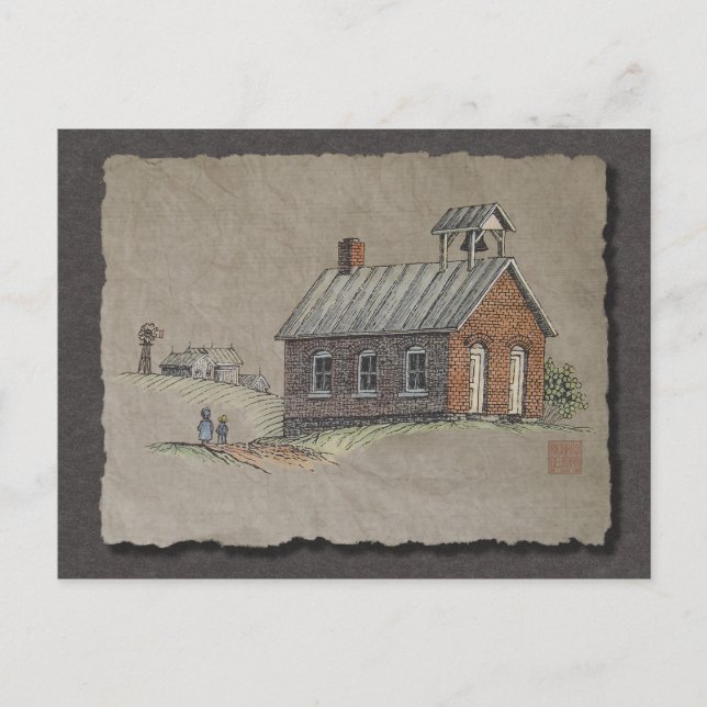 Postal Una escuela del sitio (Anverso)