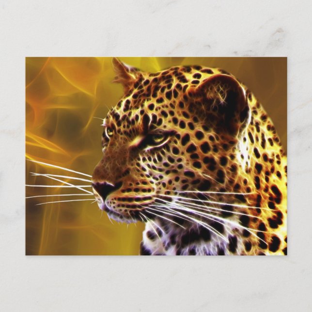 Postal Una estatua leopardo (Anverso)