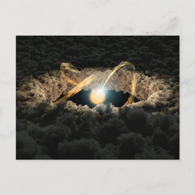Postal Una Estrella Rodeada De Un Disco Protoplanetario (Anverso)