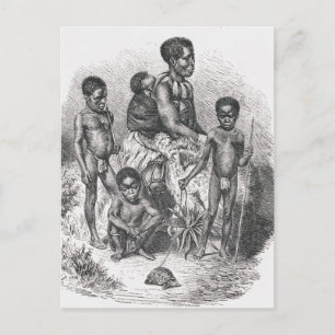 Postal Una familia zulú de la historia de la humanidad
