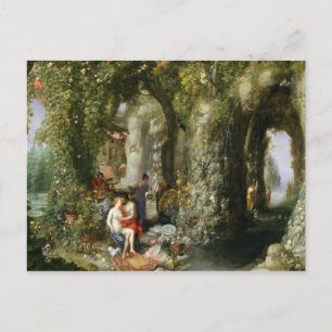 Postal Una fantástica cueva con Odiseo y Calipso