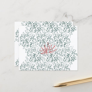 Postal una flor roja sobre un fondo negro