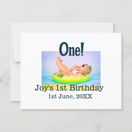 Postal Una foto de cumpleaños moderno agregar nombre fech