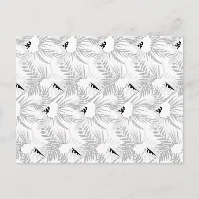 Postal Una foto en blanco y negro cautivante de hojas en  (Anverso)