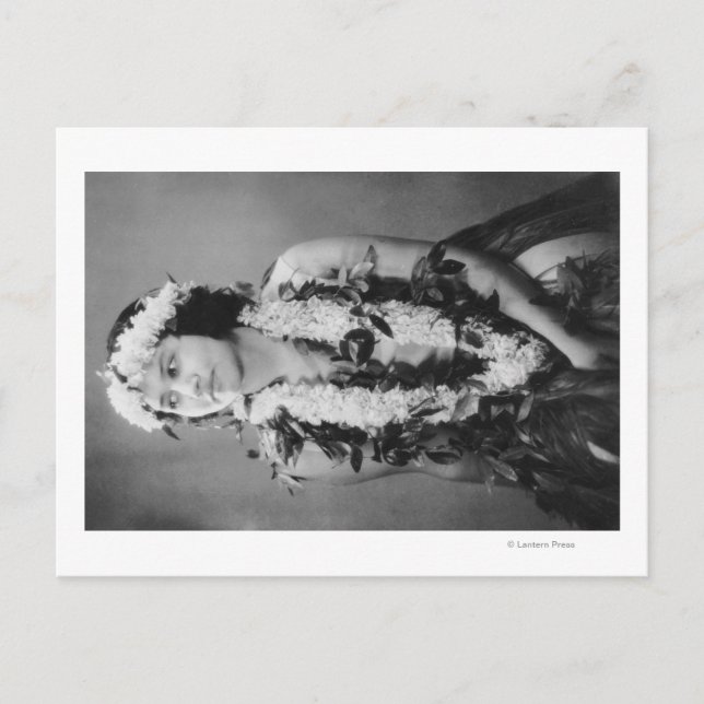 Postal Una fotografía hawaiana de bailarina de hula en Ha (Anverso)