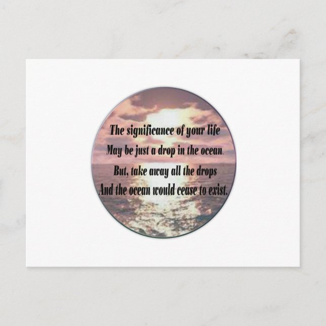 Postal Una gota en el océano (Anverso)