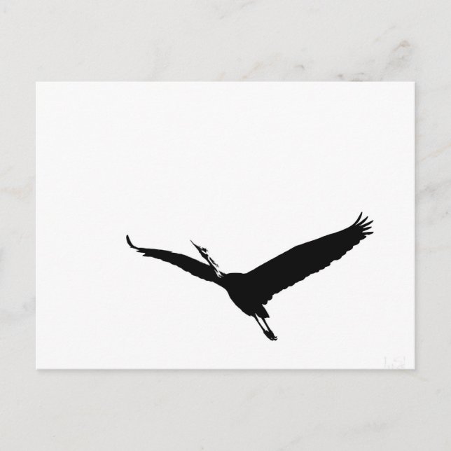 Postal Una Gran Garza Voladora (Anverso)