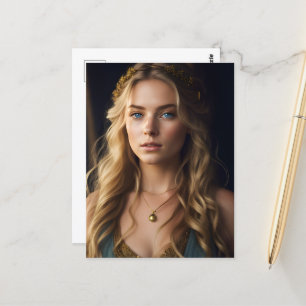 Postal Una guapa rubia