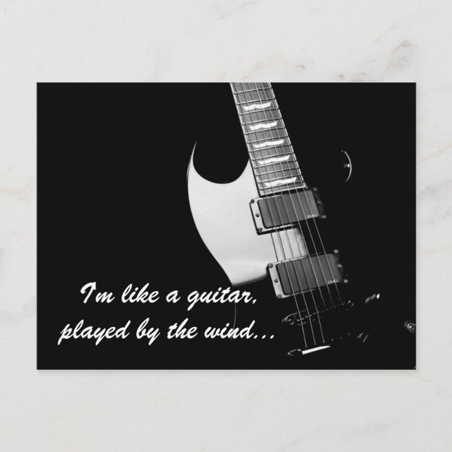 Postal Una guitarra negra (Anverso)