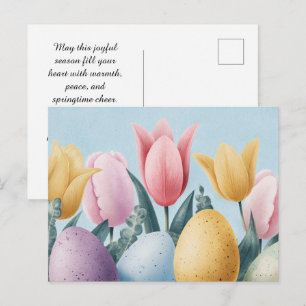 Postal Una hermosa ilustración de Pascua pintada