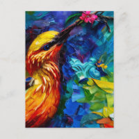 Una hermosa pintura mediática mixta de Hummingbird