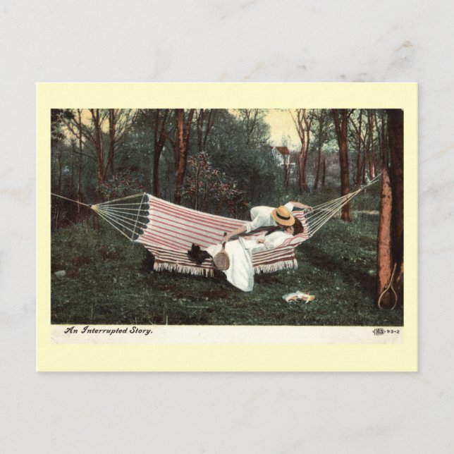 Postal Una historia interrumpida vintage de 1910 (Anverso)