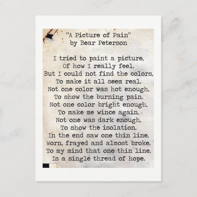 Postal Una imagen del dolor (Anverso)