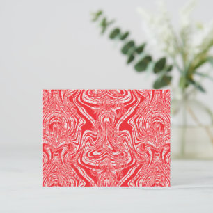 Postal una imagen roja y blanca de un patrón sobre una es