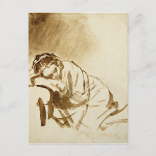 Postal Una joven durmiendo c.1654