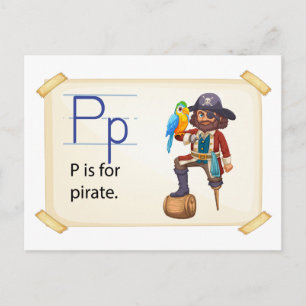 Postal Una letra P para el pirata