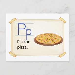 Postal Una letra P para la pizza