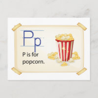 Una letra P para palomitas de maíz