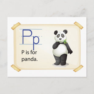 Postal Una letra P para panda