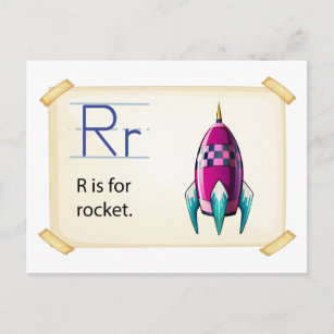Postal Una letra R para un cohete