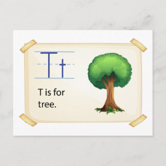 Postal Una letra T para el árbol