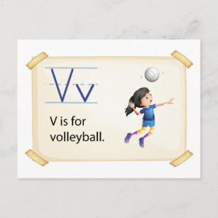 Postal Una letra V para el voleibol