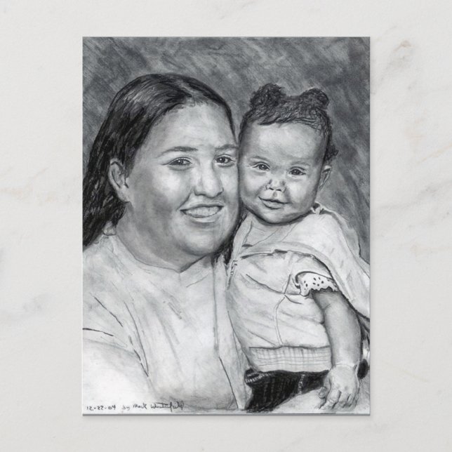 Postal Una madre y su bebé... Diciembre de 2004 (Anverso)