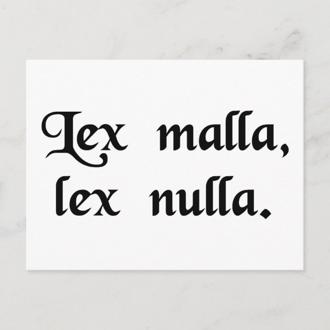 Postal Una mala ley no es ninguna ley. (Anverso)