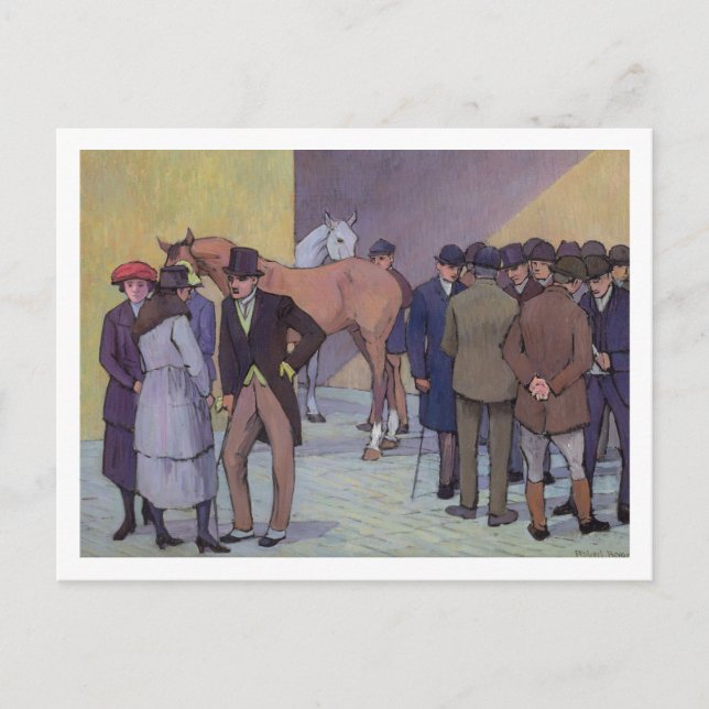 Postal Una mañana en Tattersall's (aceite sobre lienzo) (Anverso)