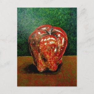 Postal Una Manzana Roja... Pintura de vidrio acrílico de 