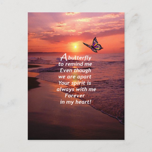 Postal Una mariposa para recordarme (Anverso)