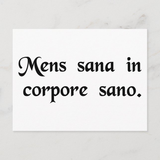 Postal Una mente sana en un cuerpo sano. (Anverso)