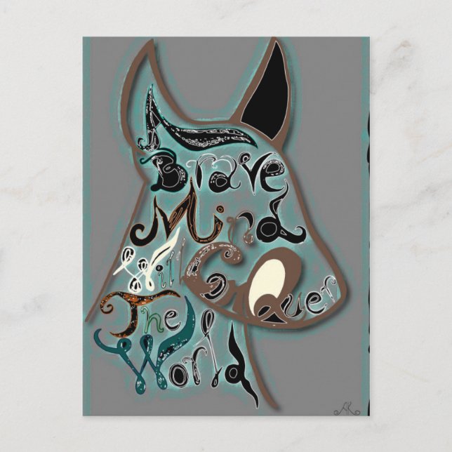 Postal Una mente valiente conquistará el mundo (Anverso)