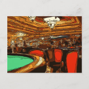 Postal Una mesa de Black Jack en el corazón de un Casino