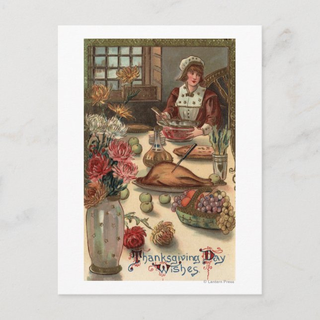 Postal Una mesa de peregrinas (Anverso)