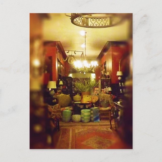 Postal Una mirada al interior de la casa de Webster Kansa (Anverso)