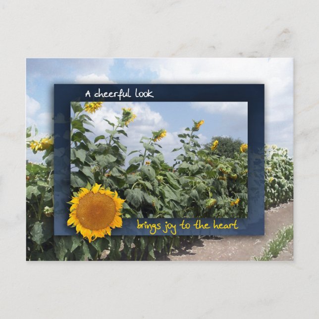 Postal Una mirada alegre trae alegría (Anverso)