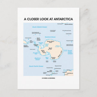 Postal Una Mirada Más Cercana A La Antártida (Mapa De La 