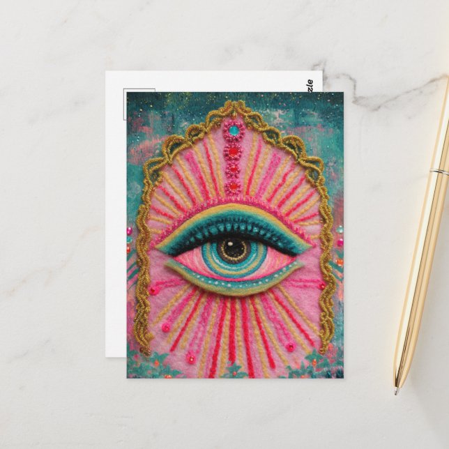 Postal Una mirada protectora malvada sentida (Anverso/Reverso In Situ)