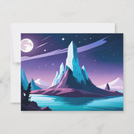 Postal Una montaña de medianoche