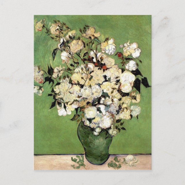 Postal Una muestra de Rosas de Vincent Van Gogh (Anverso)