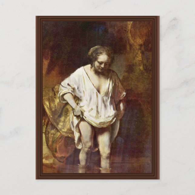 Postal Una Mujer Bañándose. Por Rembrandt Van Rijn (Anverso)