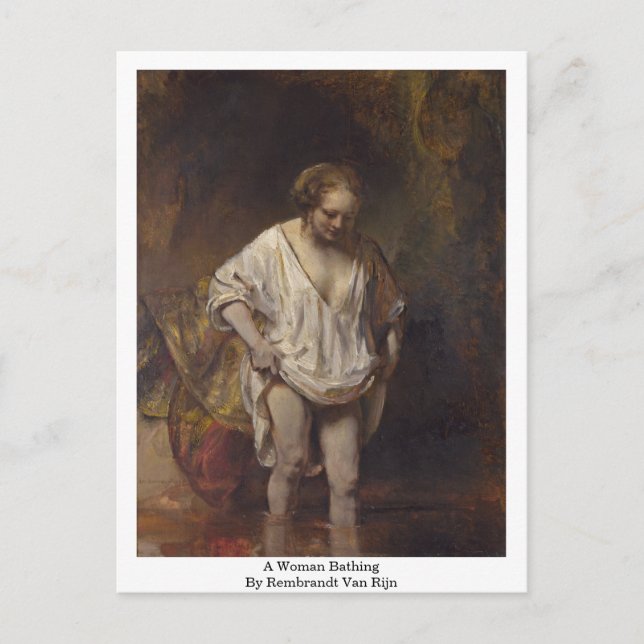 Postal Una Mujer Bañándose. Por Rembrandt Van Rijn (Anverso)