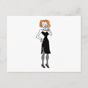 Postal Una mujer besa un beso