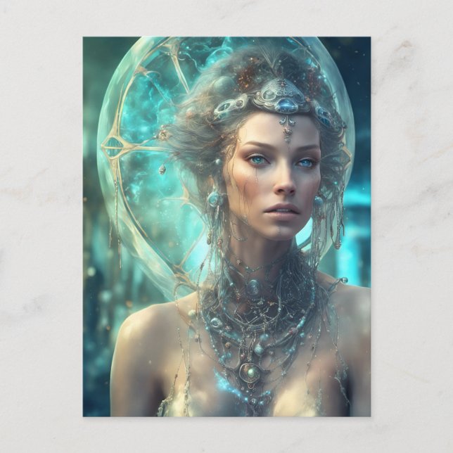 Postal Una mujer científica extranjera (Anverso)