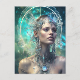 Postal Una mujer científica extranjera